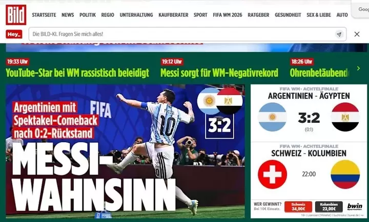 En Alemania, el popular diario Bild apel� a un juego de palabras