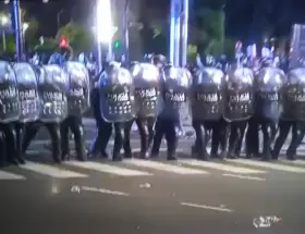 La Polic�a de la Ciudad reprimi� los festejos en el Obelisco, tras la victoria de Argentina frente a Egipto.