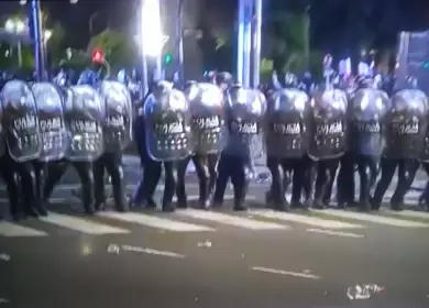 La Polic�a de la Ciudad reprimi� los festejos en el Obelisco, tras la victoria de Argentina frente a Egipto.
