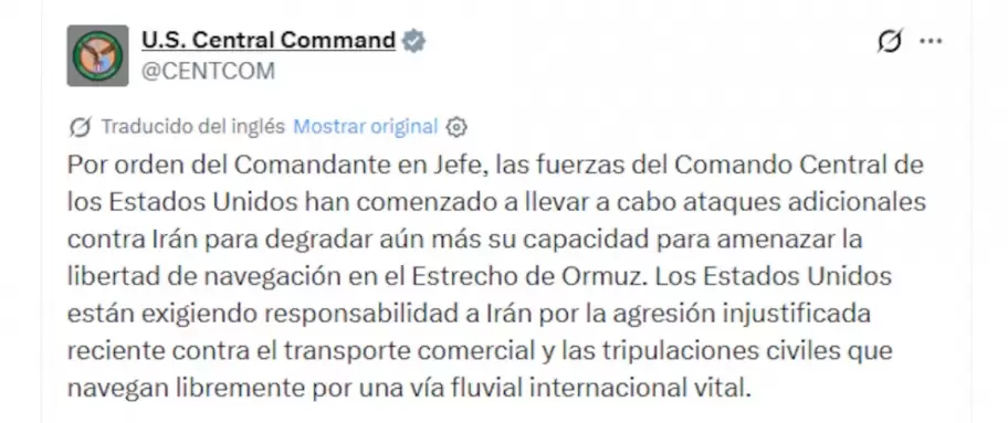 Estados Unidos reconoció el fin de la tregua con Irán y la vuelta de los ataques.