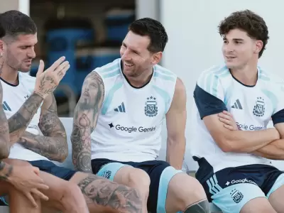 Selecci�n Argentina en pleno entrenamiento