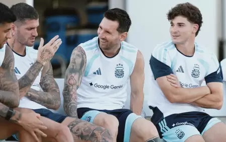 Selecci�n Argentina en pleno entrenamiento