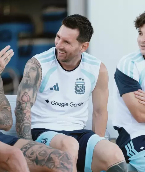 Selecci�n Argentina en pleno entrenamiento