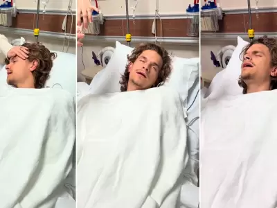 Sebasti�n Reggio a minutos de salir de la cirug�a