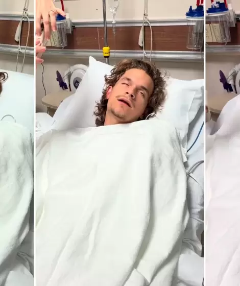 Sebasti�n Reggio a minutos de salir de la cirug�a
