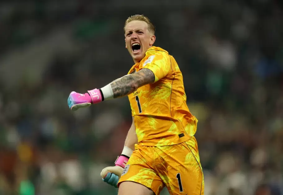El arquero Jordan Pickford llegó preparado a la semifinal con Argentina pero no alcanzó