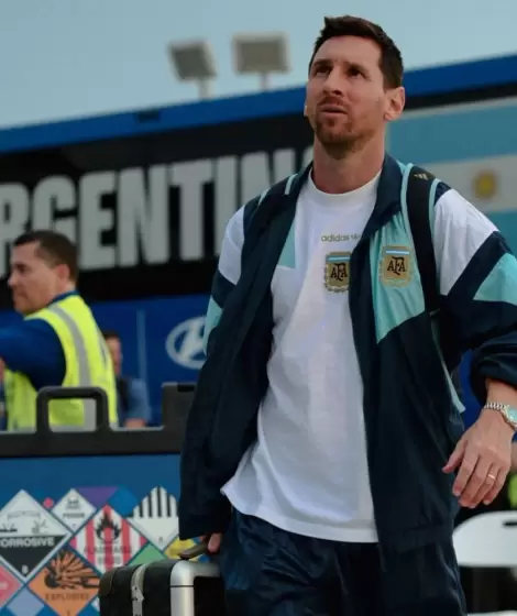 Lionel Messi en su llegada Nueva York.