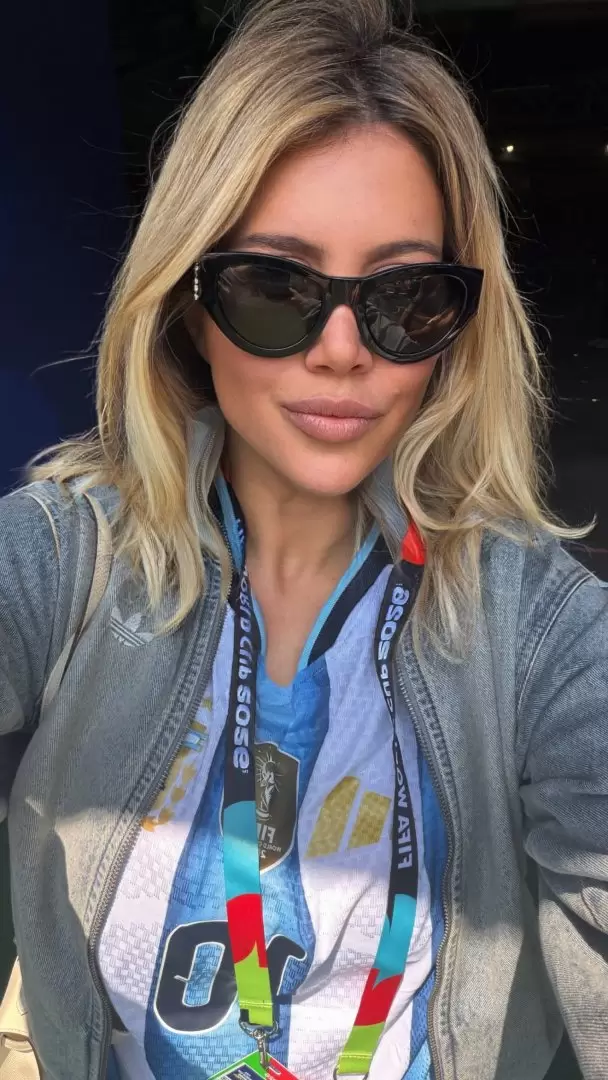 Wanda Nara en la final entre Argentina y España