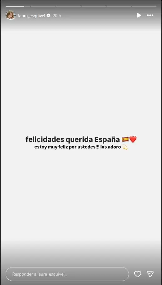 Las publicaciones de Laura Esquivel para felicitar a España y advertir sobre la campaña de odio contra Argentina.