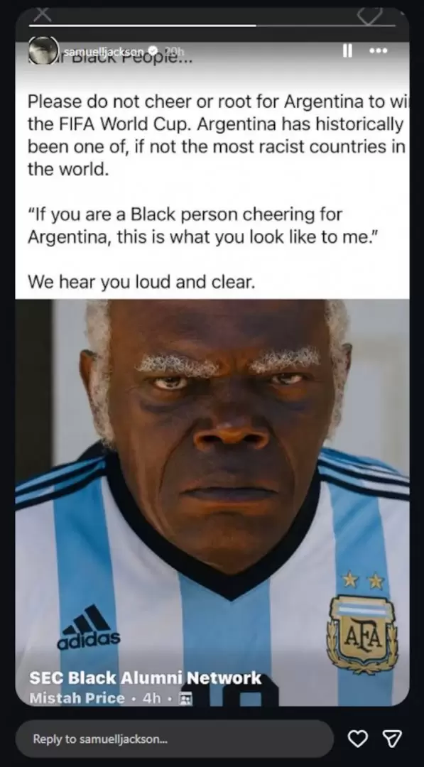 Samuel L. Jackson llamó a Argentina "el país más racista"