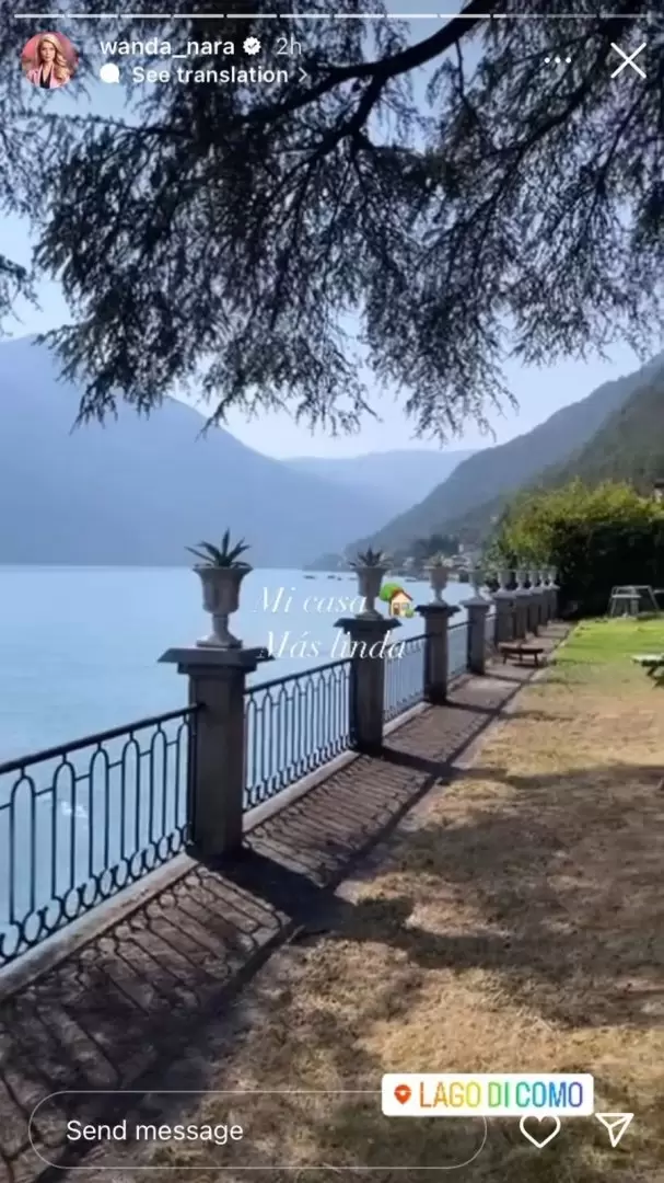 La casa de Wanda Nara tiene vista al Lago Di Como