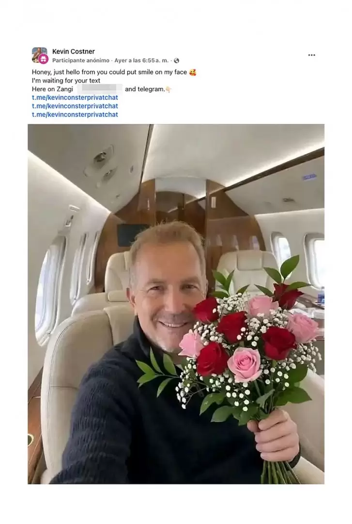 Los delincuentes se hacen pasar por figuras como Kevin Costner