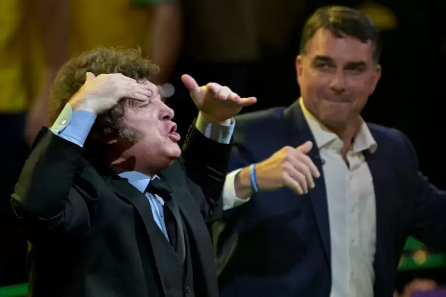 Javier Milei y Flávio Bolsonaro