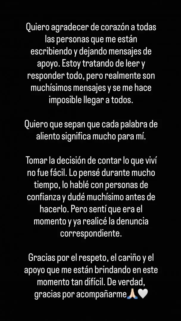 La palabra de Karen Dinna tras la denuncia