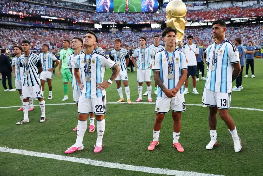 Selecci�n Argentina en el momento en el que perdieron la Final