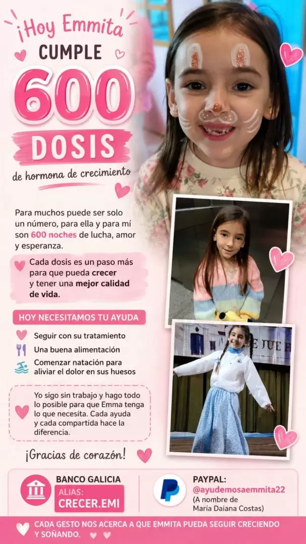 Emma ya va por la dosis 600 de su muy costoso tratamiento.