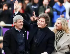 Luis Caputo, Javier Milei, Karina Milei