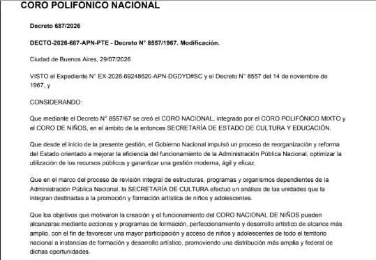 El Gobierno de Javier Milei avanz� con una nueva reestructuraci�n dentro del �rea de Cultura y tom� una decisi�n que gener� fuertes cuestionamientos