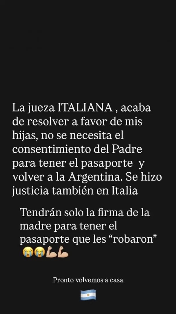 Wanda Nara confirm� que vuelve a la Argentina con sus hijos