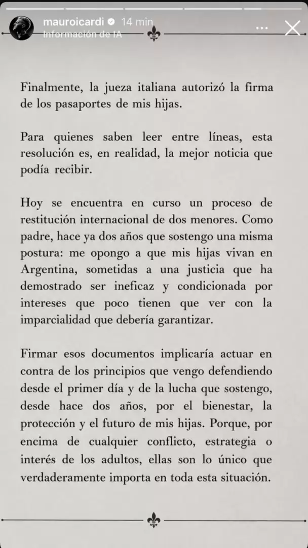 El descargo de Icardi