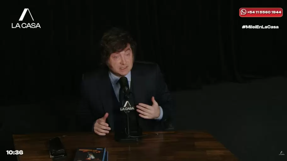 Javier Milei en La Casa Stream