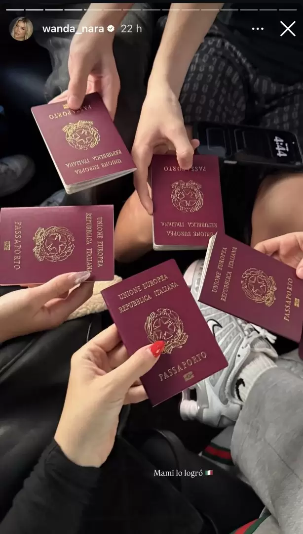 Wanda Nara presumió los pasaportes de sus hijos