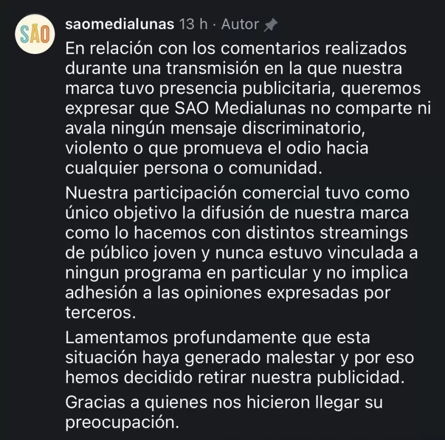 SAO Medialunas decidi� retirarse de Carajo