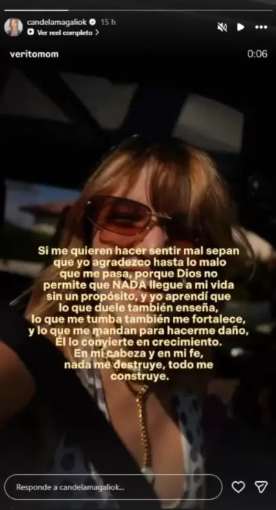 El mensaje que publicó Candela Arizaga