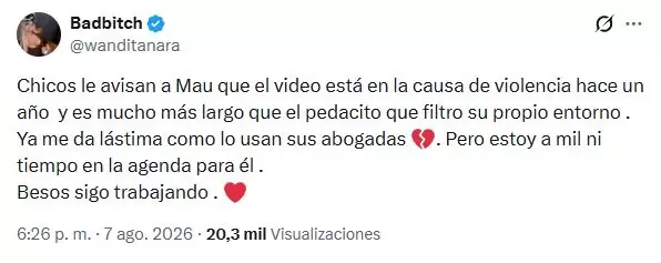 La reacción de Wanda Nara