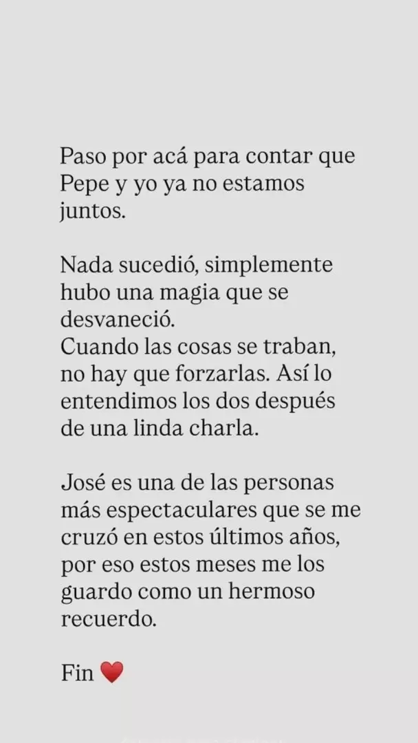 El mensaje de Sabrina Rojas en sus redes sociales