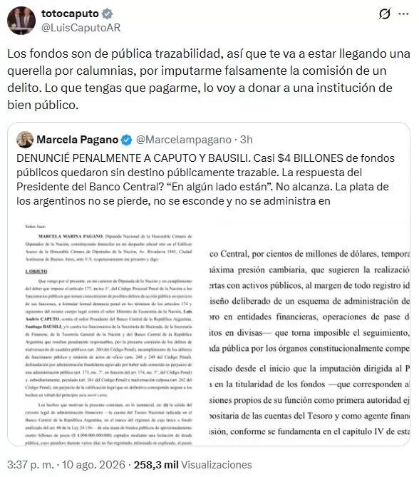 El ministro de Economía amenazó con llevar a la diputada a la Justicia