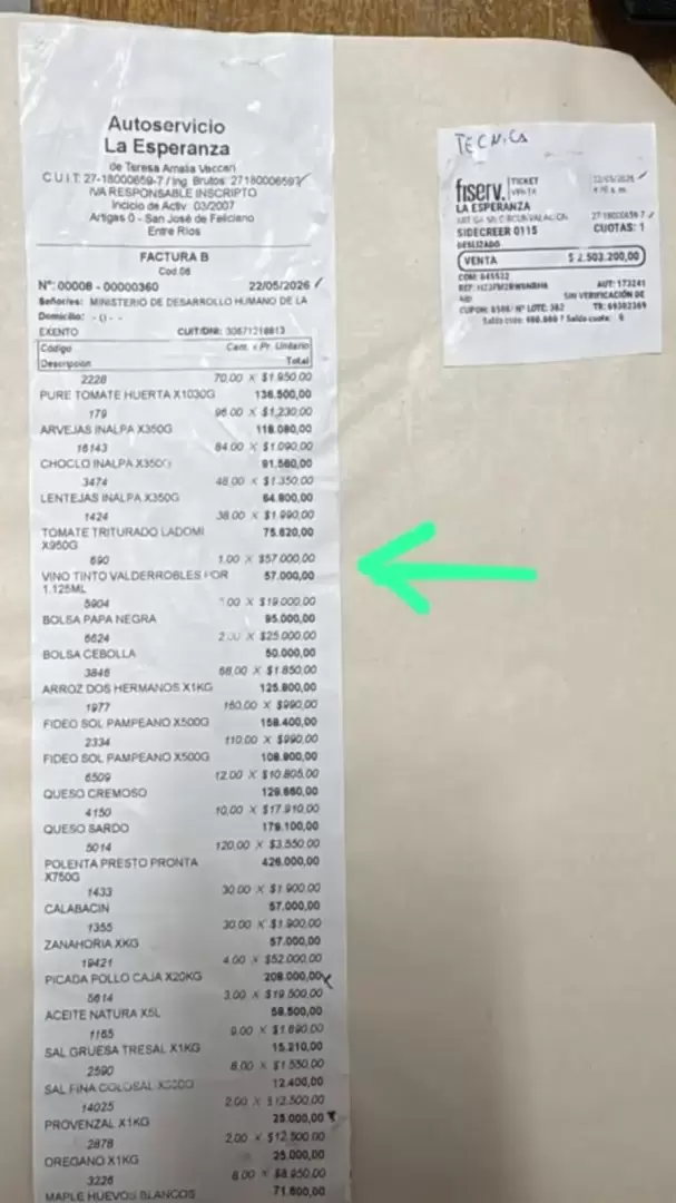 Un comedor escolar rindi� $57 mil por una botella de vino