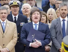 Milei en el homenaje a San Mart�n