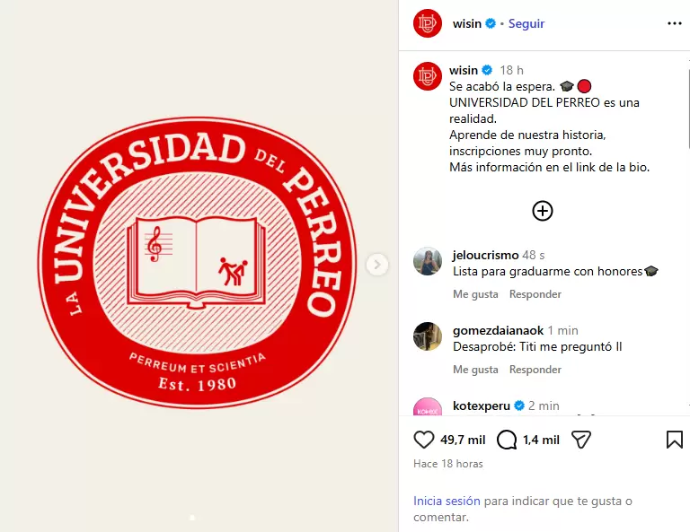 Wisin anuncia la creación de la Universidad del Perreo (UDP)
