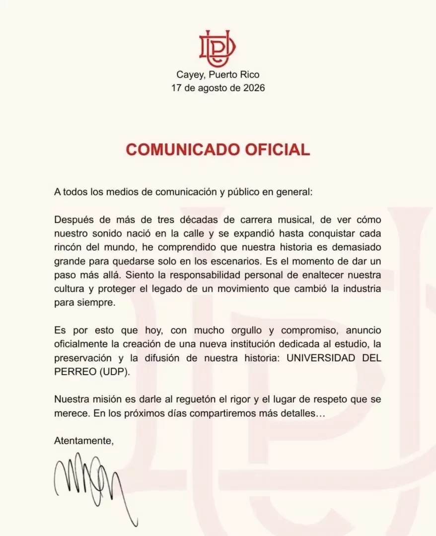 Wisin anuncia la creación de la Universidad del Perreo (UDP)