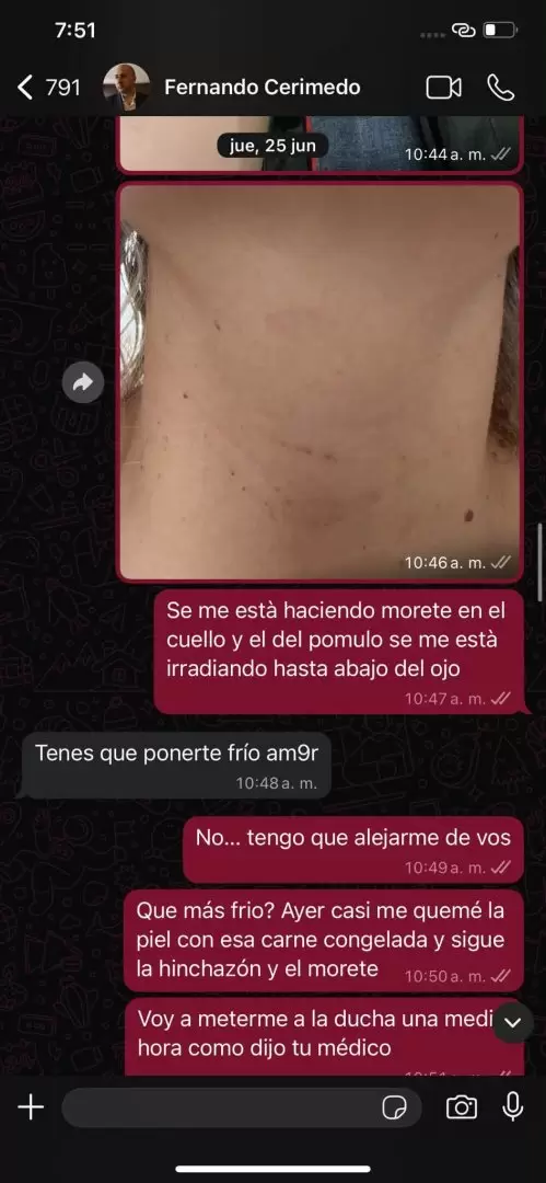 Nadia Beller mostró chats que complican a Fernando Cerimedo