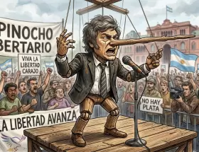 Javier Milei en modo Pinocho