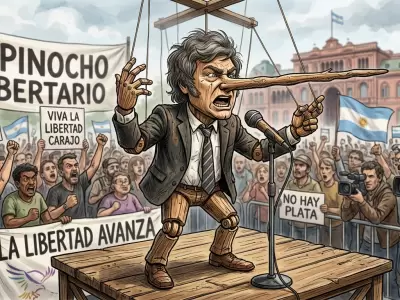 Javier Milei en modo Pinocho