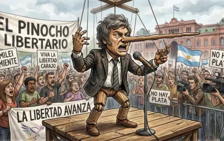 Javier Milei en modo Pinocho