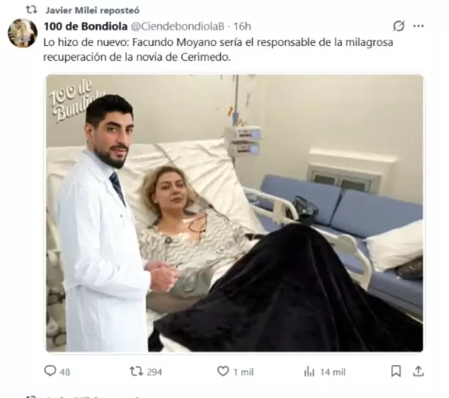 Los mensajes que retuiteó el presidente Milei