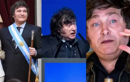 La involuci�n del rostro de Javier Milei