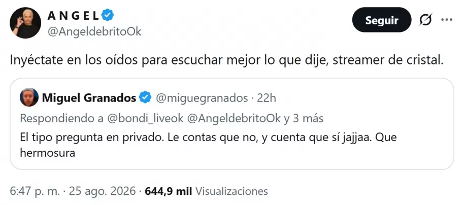 M�s del cruce entre �ngel de Brito y Migue Granados, que deriv� en una propuesta sexual por parte del humorista.
