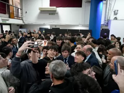 Una de las pocas fotos que trascendieron de la visita de Milei a la ORT