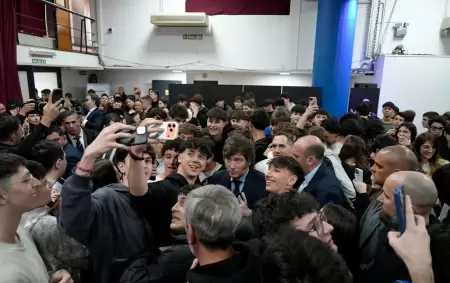 Una de las pocas fotos que trascendieron de la visita de Milei a la ORT