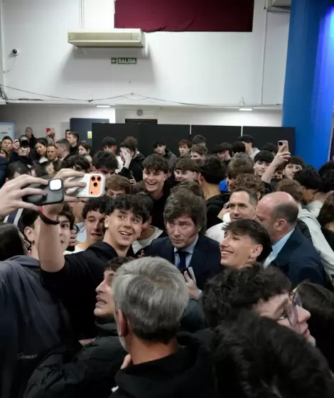 Una de las pocas fotos que trascendieron de la visita de Milei a la ORT