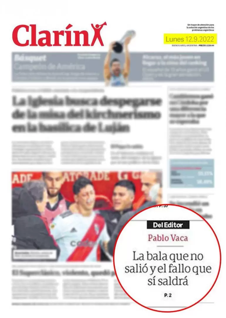 El titular de Clar�n, uno de los m�s pol�micos por esos d�as