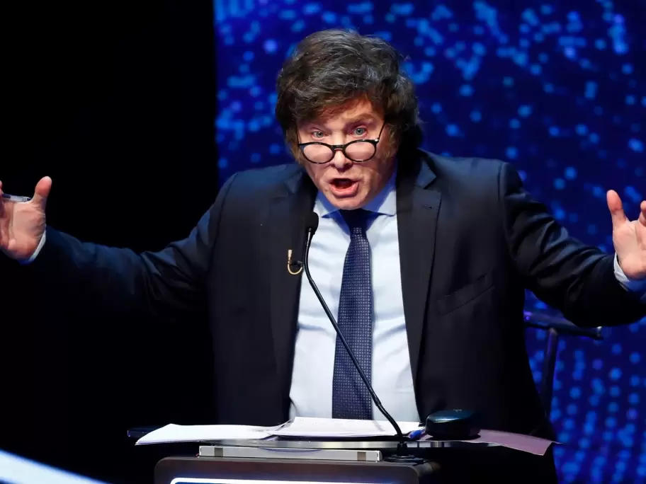 Javier Milei en pleno debate presidencial
