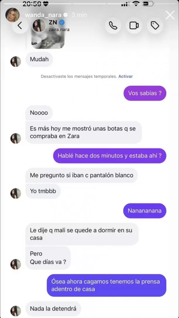 Wanda Nara y Zaira reaccionaron al nuevo trabajo de su mamá