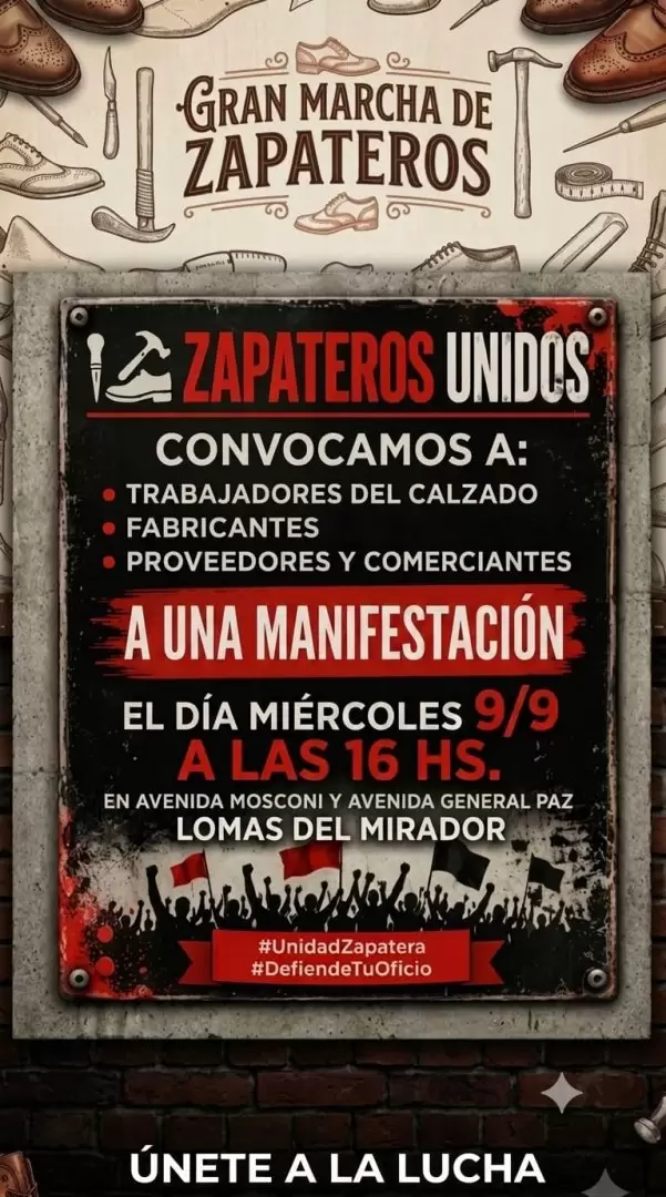 La agrupación Zapateros Unidos convoca a una movilización