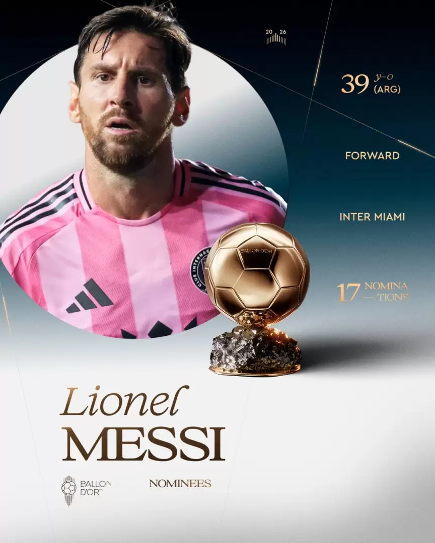 Lionel Messi en busca de volver a ser historia: logró su 17° nominación al Balón de Oro y si lo consigue será la novena vez en alcanzarlo.